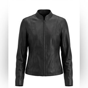 APOSTROPHE WOMENS LEATHER JACKET BLACK SIZE 14